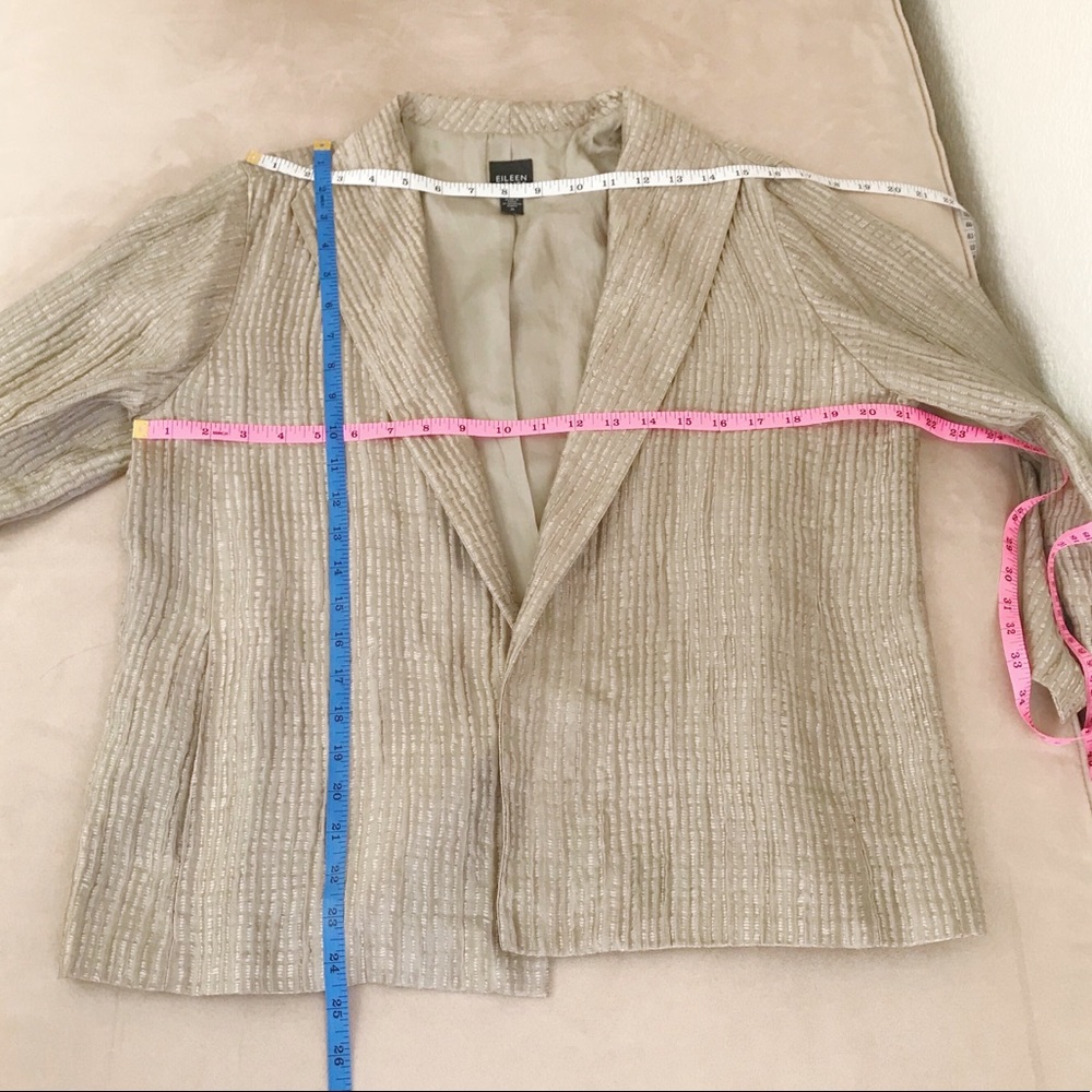 Eileen Fisher Silk Textured Open Front Blazer - Picture 10 of 11